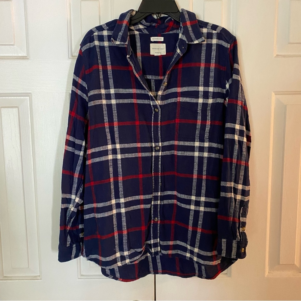 American eagle blue/red checkered flannel, size XL